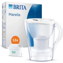 Dzbanek filtrujący Brita Marella Cool 2,4 l + 12 wkładów filtrujących Maxtra Pro All-in-1, biały
