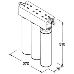 FT-line 3 Inbouw Waterfiltersysteem Zonder Zilver Carbon