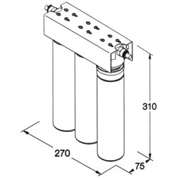 FT-line 3 Inbouw Waterfiltersysteem Zonder Zilver Carbon
