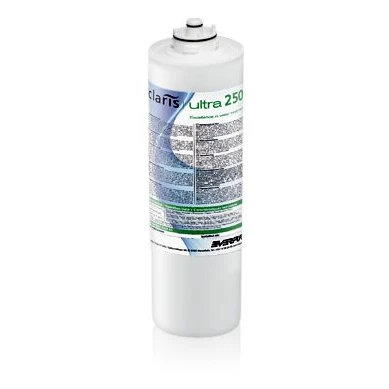 Claris Ultra 250 past op de kop van de F-2.5 Cartridge Waterfilter