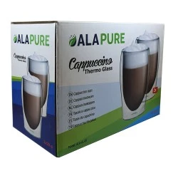 Alapure – dwuścienne szklanki termiczne do cappuccino ALA-GLS31