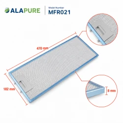 Filtr metalowy Alapure pasujący do modelu Atag 88013604 / 400058, 470 x 182 mm