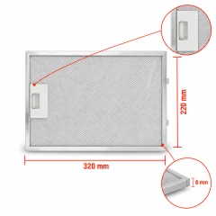 Filtr metalowy Bosch 362380 / 00362380 320 x 220 mm