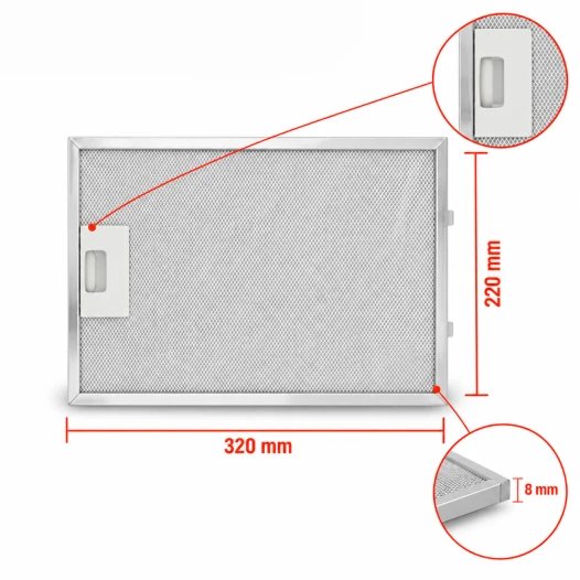 Filtr metalowy Bosch 362380 / 00362380 320 x 220 mm