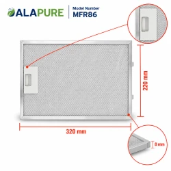 Filtr metalowy Alapure pasujący do modelu Siemens 362380 / 00362380, 320 x 220 mm