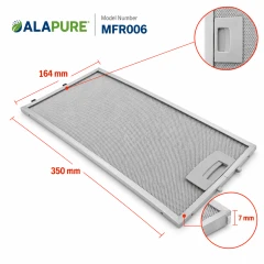 Filtr metalowy Alapure pasujący do modelu Neff 435204 / 00435204, 350 x 165 mm