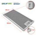 Filtr metalowy Alapure pasujący do modelu Novy 563-8045 / 6830020, 308 x 148 mm