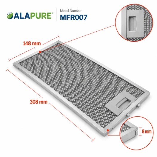 Filtr metalowy Alapure pasujący do modelu Novy 563-8045 / 6830020, 308 x 148 mm
