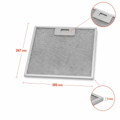 Filtr metalowy Elica GRI0009219A 304 x 267 x 9 mm 