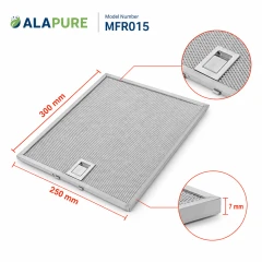Filtr metalowy Alapure pasujący do modelu AEG 4055110128, wymiary 300 x 250 x 7 mm