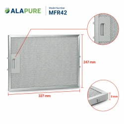 Filtr metalowy Alapure pasujący do modelu Pelgrim 46219, 247 x 327 x 8 mm