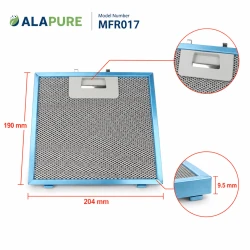 Filtr metalowy Alapure pasujący do urządzenia Falmec 190 x 204 x 9,5 mm 101080134
