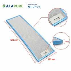 Filtr metalowy Alapure pasujący do modelu Franke 133.0176.352, 166 x 516 mm
