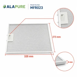 Filtr metalowy Alapure pasujący do modelu Beko 129730007 / 115657, 320 x 273 x 8 mm