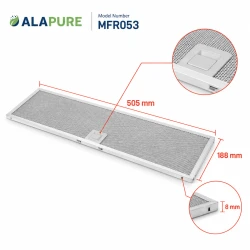 Filtr metalowy Alapure przeznaczony do modelu Inventum 40600900017, 505 x 188 mm