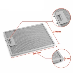 Filtr metalowy Novy 508-9008 / 6200020 315 x 270 x 9 mm