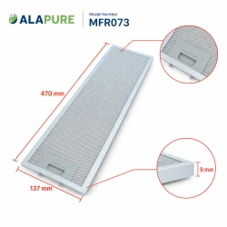 Filtr metalowy Alapure pasujący do modelu AEG 50287157007, 470 x 137 mm