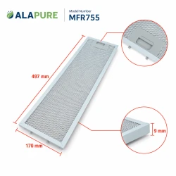 Filtr metalowy Alapure pasujący do modelu Electrolux 50287156009, 497 x 170 mm