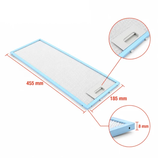 Filtr metalowy Zanussi 4055241147 455 x 185 x 8 mm