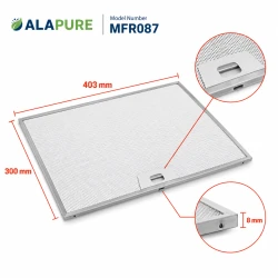 Filtr metalowy Alapure pasujący do modelu Arthur Martin 50287544006 403 x 300 x 8 mm