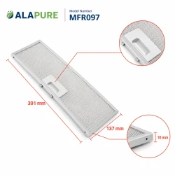 Filtr metalowy Alapure pasujący do modelu AEG 50288070001, 391 x 137 x 10 mm