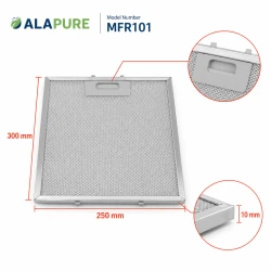 Filtr metalowy Alapure pasujący do modelu Amica 1006926, wymiary 300 x 250 x 8 mm