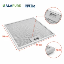 Filtr metalowy Alapure pasujący do Gorenje 184756 322 x 310 x 10 mm