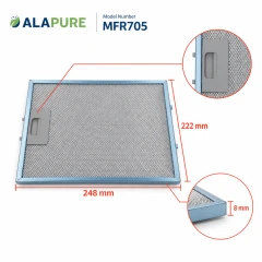 Filtr metalowy Alapure pasujący do modelu Elica GF04MC 248 x 222 mm