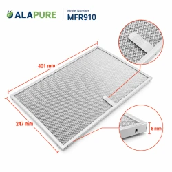 Filtr metalowy Alapure pasujący do modelu Novy 563-8040, 401 x 247 mm