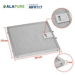 Filtr metalowy Alapure pasujący do modelu Falmec 101080244, 293 x 276 mm