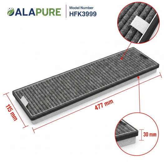 Alapure HFK3999 – pasuje do filtra węglowego Miele DKF13-P