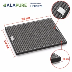 Alapure HFK3975 – kompatybilny z filtrem węglowym Miele DKF19-P / FWKM-1423 (2 szt.)