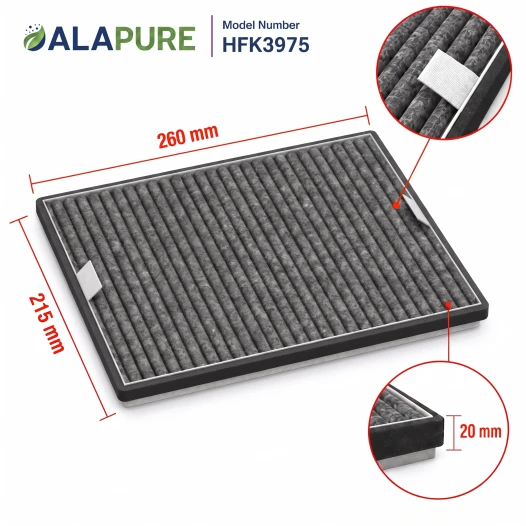 Alapure HFK3975 – kompatybilny z filtrem węglowym Miele DKF19-P / FWKM-1423 (2 szt.)