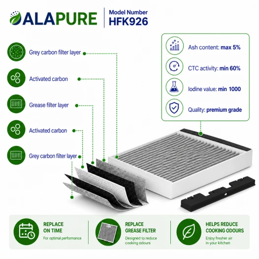 Filtr węglowy Alapure CleanAir pasujący do modelu Neff 11049701 / Z5101X1
