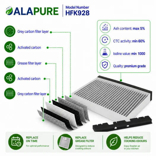 Filtr węglowy Alapure CleanAir pasujący do modeli Siemens 11049702 / 11026771 / LZ53451