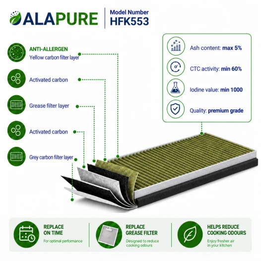 Alapure – pasuje do filtra węglowego Bosch CleanAir Plus DWZ1BK1I6 / 17008032 (3 szt.)