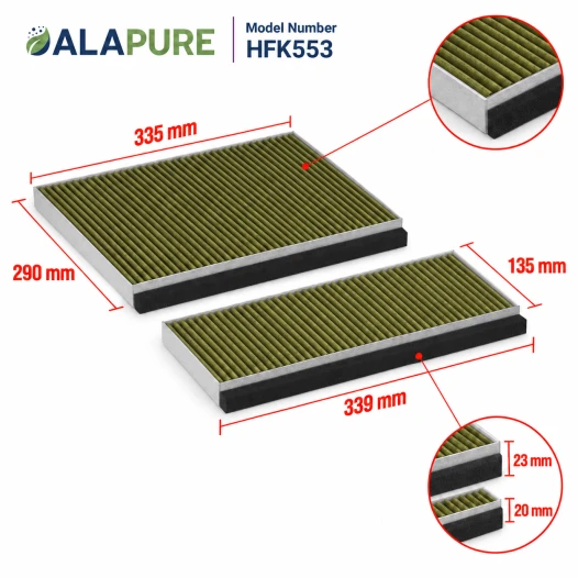 Alapure – pasuje do filtra węglowego Bosch CleanAir Plus DWZ1BK1I6 / 17008032 (3 szt.)