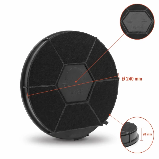 Filtr węglowy Bauknecht typu 28 / CHF289B / CHF28/1 / DKF606