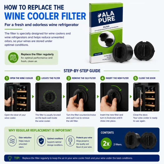 Miele Wijnklimaatkast Filter 9447050 van Alapure ALA-WK02 (2 St.)