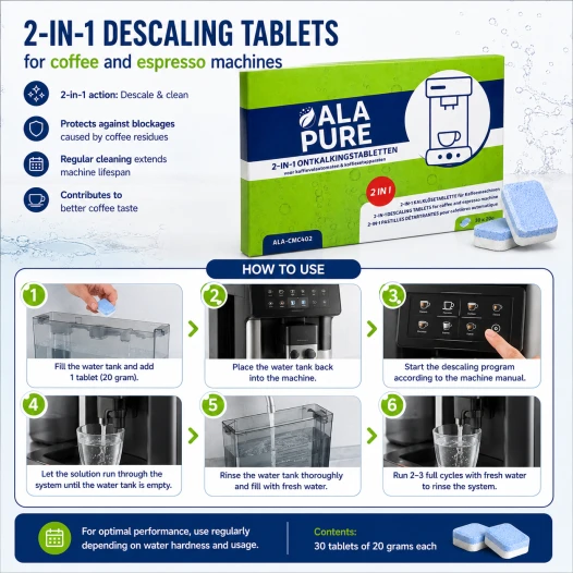Alapure Universele 2-in-1 Ontkalkingstabletten 20 gram ALA-CMC402 (30st.)